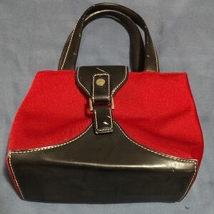 City DKNY Red and Black Hand Bag